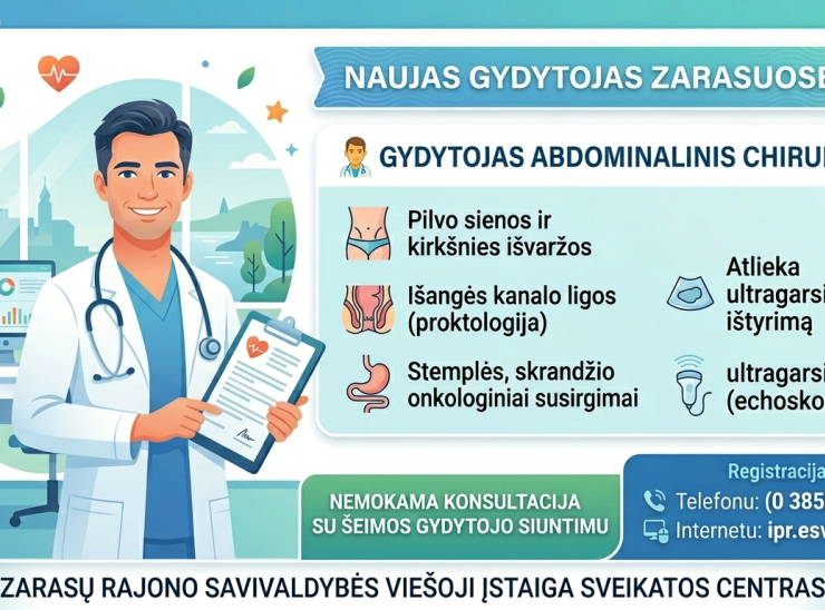 Sveikatos centre darbą pradeda gydytojas abdominalinis chirurgas Martynas Lukšta
