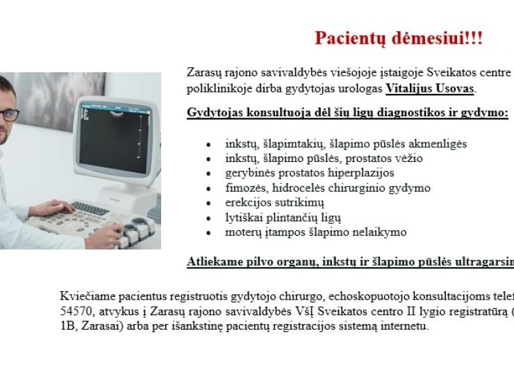 Gydytojas urologas Vitalijus Usovas