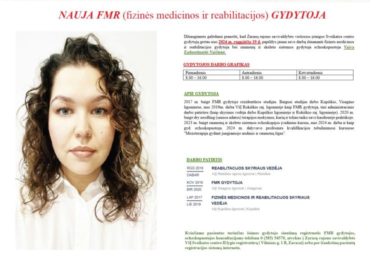 Nauja FMR gydytoja