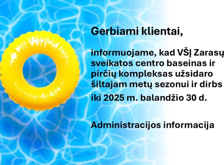Dėl baseino ir pirčių komplekso darbo laiko