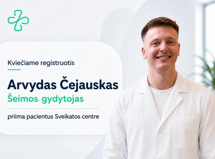 Formuojama nauja šeimos gydytojo apylinkė: kviečiame registruotis pas gydytoją Arvydą Čejauską